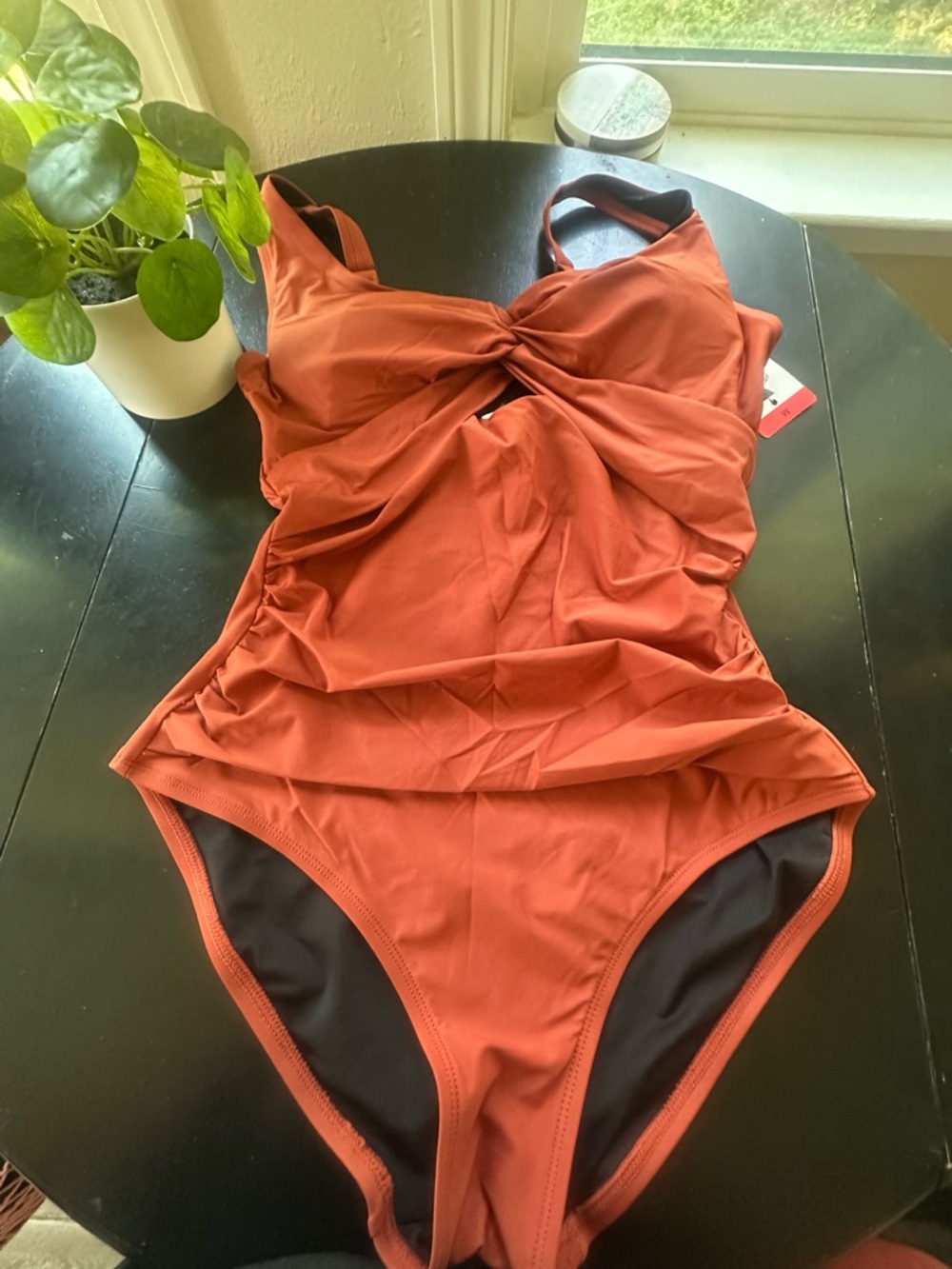 DKNY Rust Orange One-Piece Swimsuit